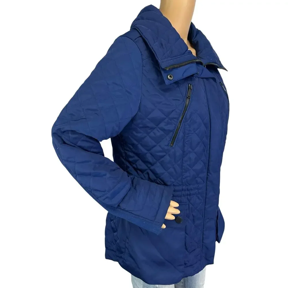 BCBGeneration Quilted Puffer Coat Royal Blue Jacket Size L
